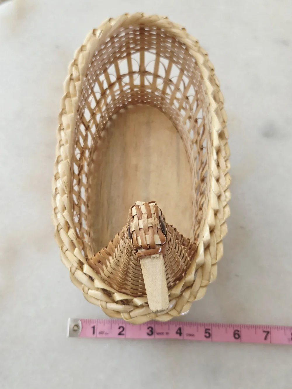 Handwoven Duck-Shaped Wicker Basket in Natural Tones